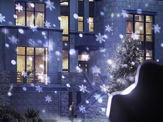 动态雪花投影灯